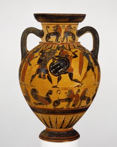 Ánfora de cuello de figuras negras de Eubea